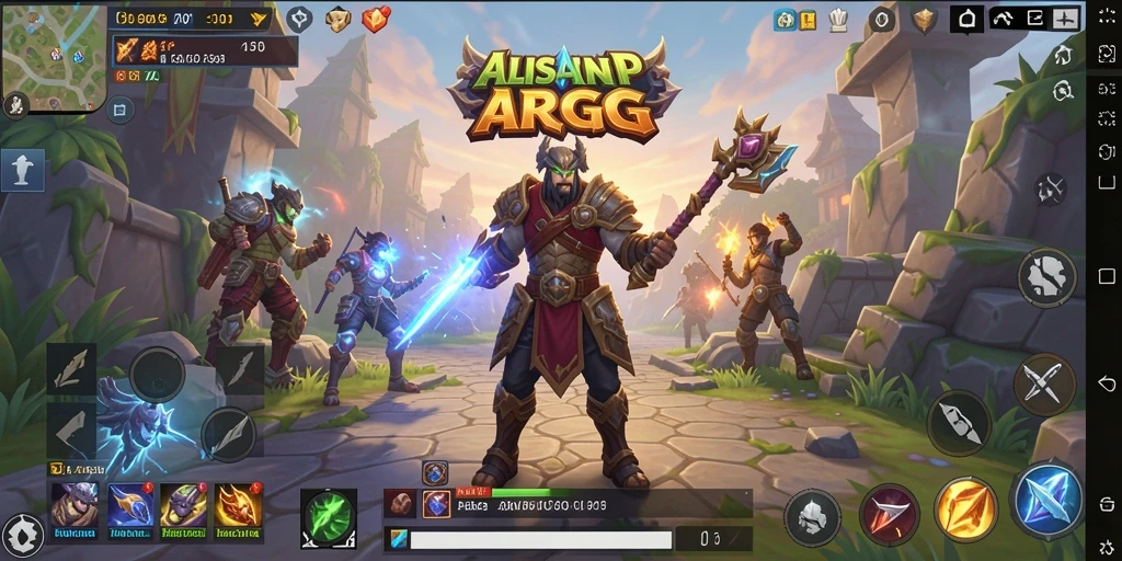 Tangkapan layar utama ALISANRP dengan pertarungan epik dalam gameplay ARPG.