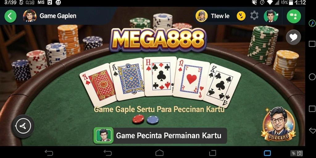 Screeshot gameplay MEGA888 menampilkan suasana seru permainan Gaple.