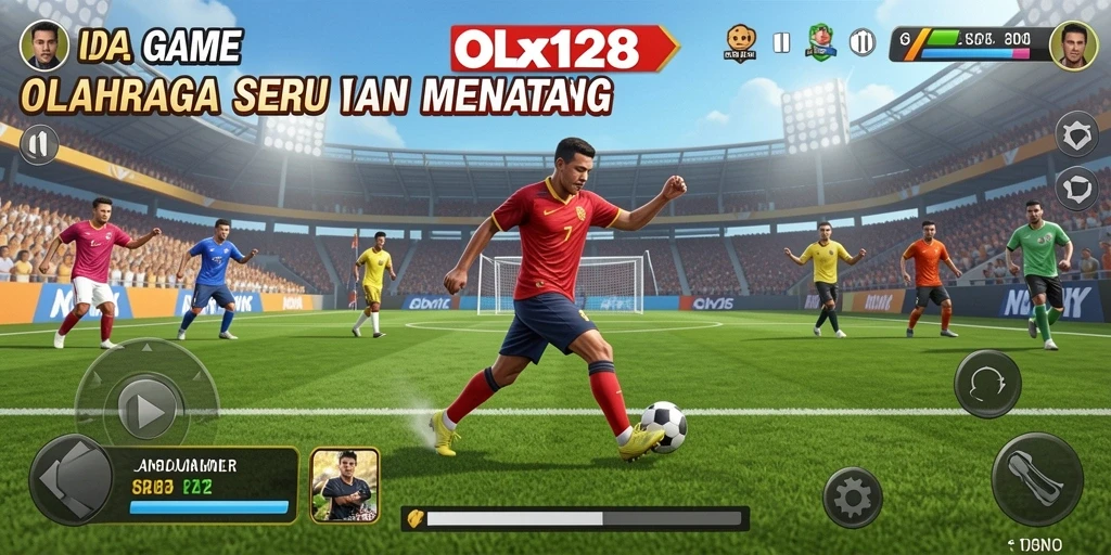 Gameplay dinamis dalam game olahraga OLX128 yang menantang.