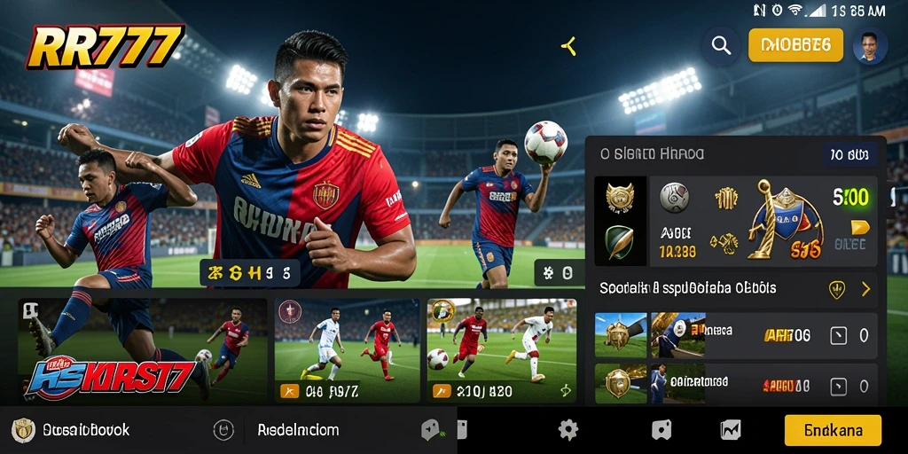Screenshot utama gameplay RR777 menampilkan variasi taruhan olahraga yang tersedia.