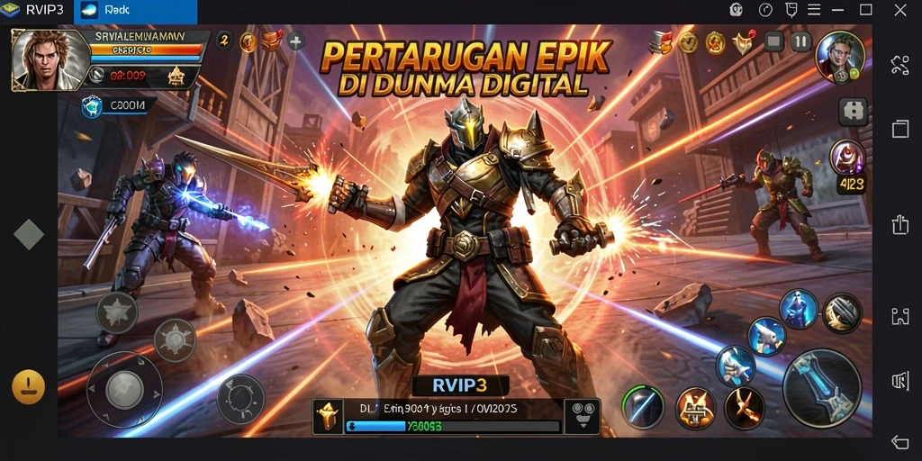 Tampilan utama gameplay RVIP3 yang menampilkan pertarungan mendebarkan.