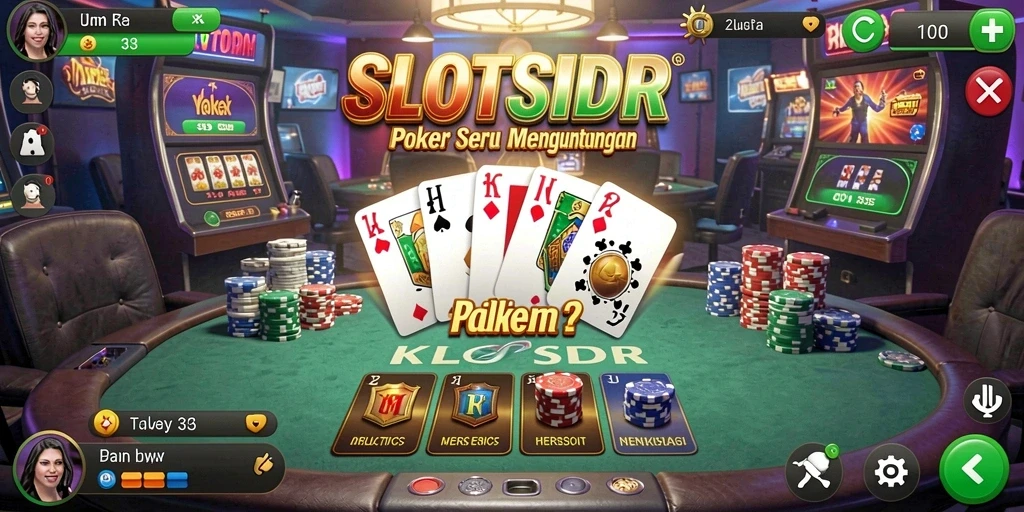 Tampilan gameplay seru SLOTSIDR dengan fitur Poker menarik.